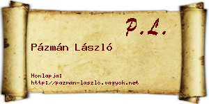 Pázmán László névjegykártya