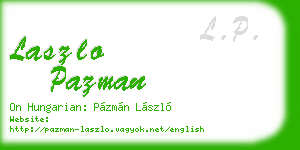 laszlo pazman business card